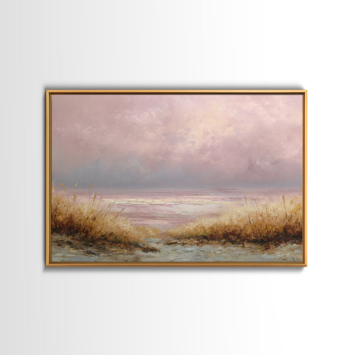 Blush Cloudscape with Dreamy Atmosphere Canvas Print, Wedding Art, Wedding Poster, Living Room Decor, Watercolor Art, Romance, WED-3x2-67