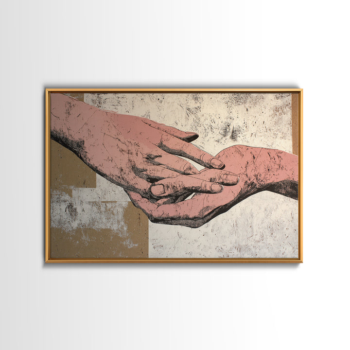 Hands Nearly Touching Canvas Print, Wedding Art, Beach Wedding, Living Room Decor, Romance, Modern Decor, Fine Art Print, WED-3x2-68