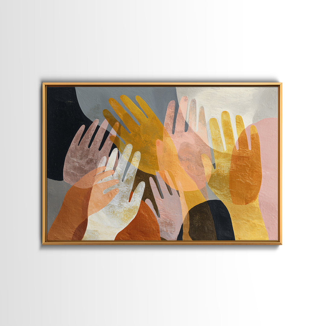 Hands Nearly Touching Framed Canvas Print, Wedding Art, Personalized Wedding, Living Room Decor, Abstract Art, Romance, WED-3x2-92