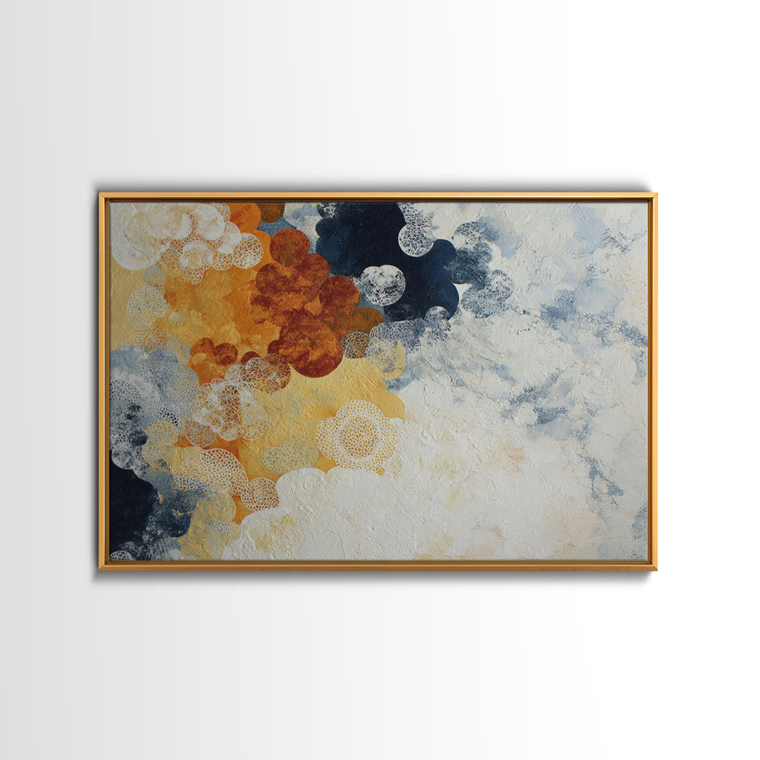 Lace Pattern Ivory Abstraction Framed Canvas Print, Wedding Art, Wedding Stationery, Living Room Decor, Abstract Art, Romance, WED-3x2-95