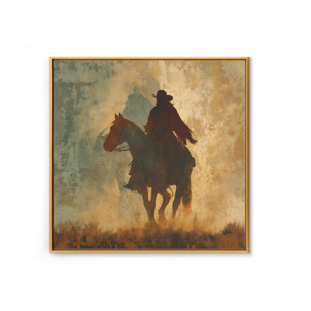 Buffalo Silhouette Beneath Enormous Sky Framed Canvas Print, Western Art, Original Art, Southwestern Decor, Fine Art, Frontier, WES-1x1-8