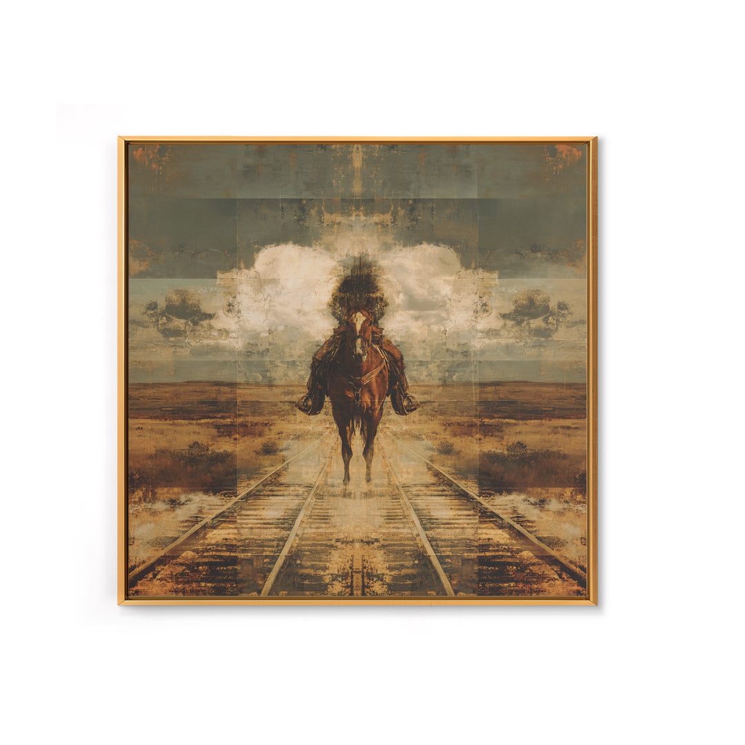 Train Crossing Western Plains Canvas Print, Western Art, Fine Art Print, Southwestern Decor, Fine Art, Frontier, Wall Decor, WES-1x1-95