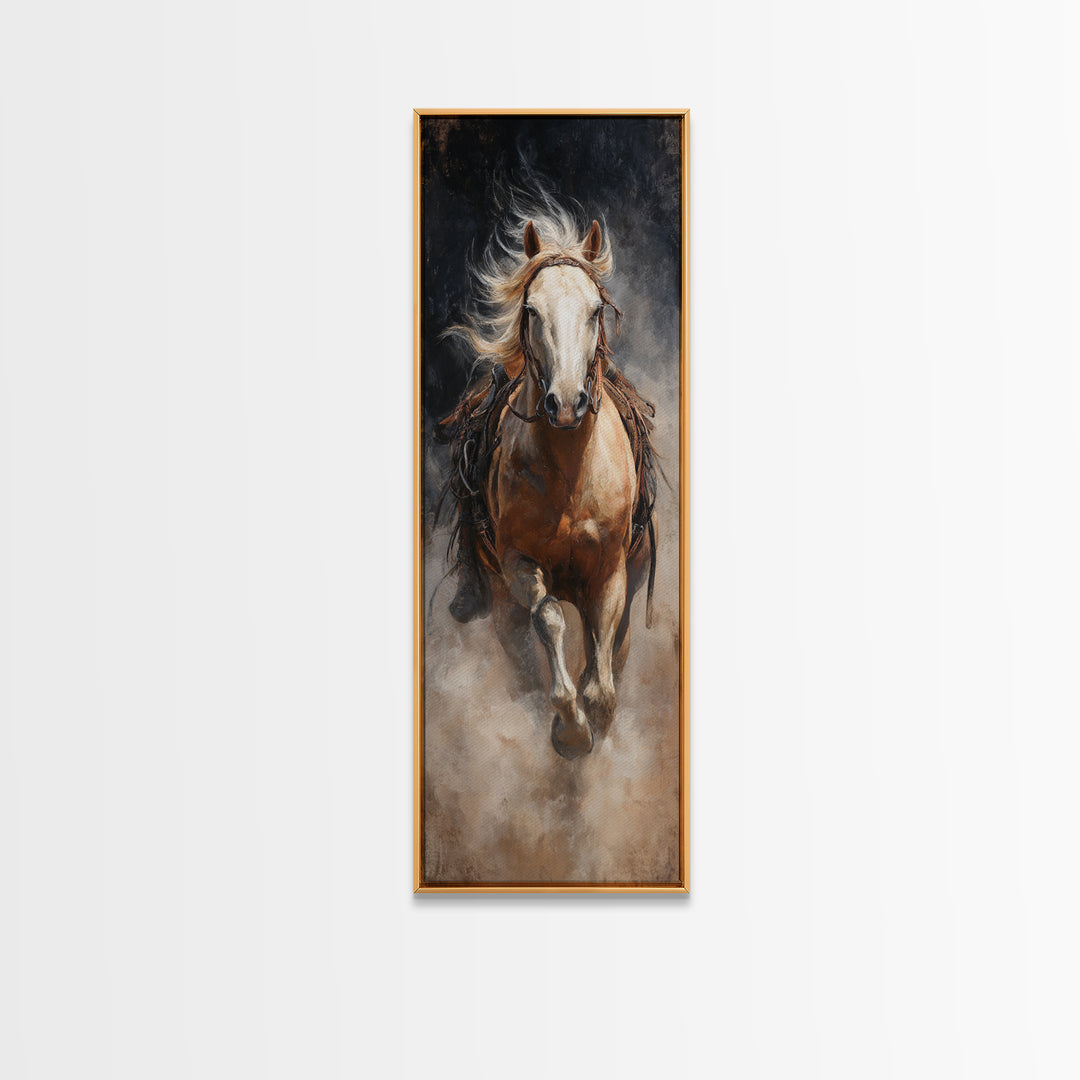 Wild Mustang Herd Canvas Print, Western Art, Gallery Decor, Southwestern Decor, Fine Art, Frontier, Wall Art, Home Decor, WES-1x3-14