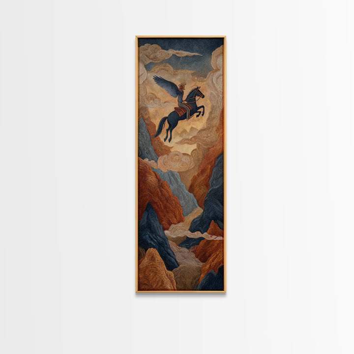 Eagle Flying Above Mountain Ridge Canvas Print, Western Art, Printable Art, Southwestern Decor, Frontier, Western Home Decor, WES-1x3-25