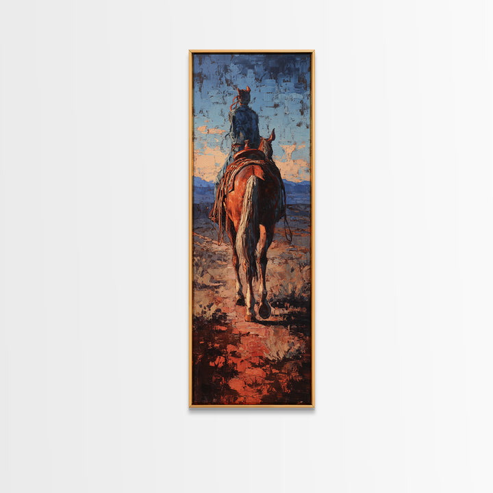 Cactus and Red Rock Canyon Landscape Canvas Print, Western Art, Western Prints, Southwestern Decor, Watercolor Art, Frontier, WES-1x3-41