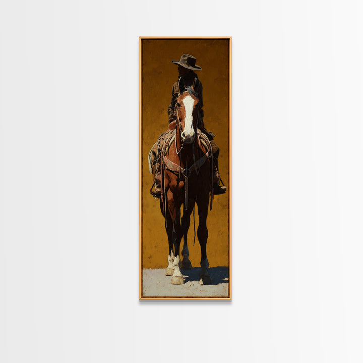 Saloon Playing Cards and Whiskey Still Life Framed Canvas Print, Western Art, Horse Art, Southwestern Decor, Abstract Art, WES-1x3-96
