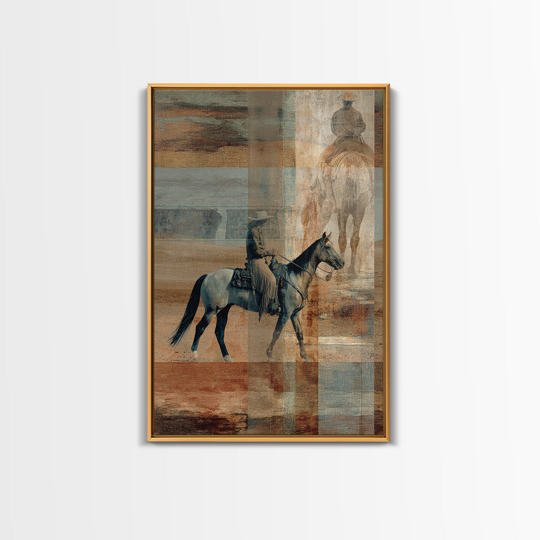 Southwestern Blanket Pattern Framed Canvas Print, Western Art, Original Art, Southwestern Decor, Fine Art, Frontier, Landscape, WES-2x3-25