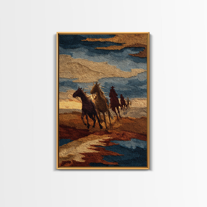 Southwestern Blanket Pattern Framed Canvas Print, Western Art, Digital Download Art, Southwestern Decor, Fine Art, Frontier, WES-2x3-97