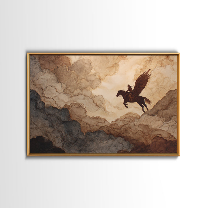 Eagle Flying Above Mountain Ridge Canvas Print, Western Art, Horse Wall Art, Southwestern Decor, Frontier, Luxury Decor, WES-3x2-17