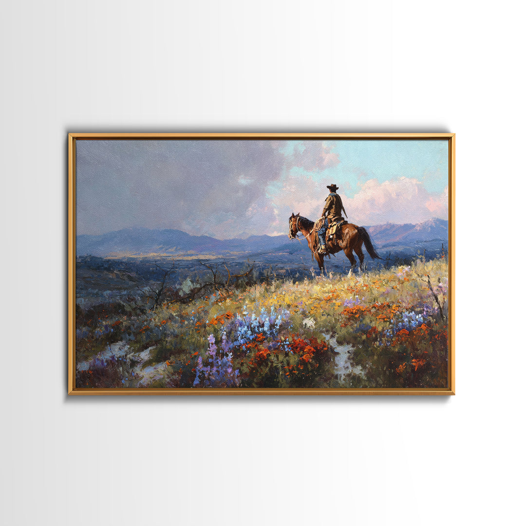 Sun Bleached Ranch Gate Framed Canvas Print, Western Art, Statement Artwork, Southwestern Decor, Fine Art, Frontier, Painting, WES-3x2-19