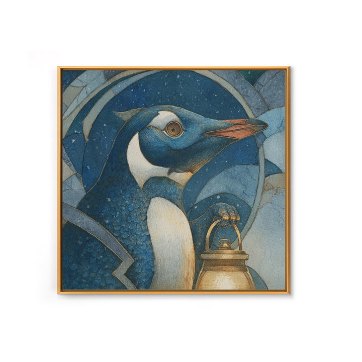 Penguin Holding a Lantern Canvas Print, Whimsical Art, Gallery Decor, Living Room Decor, Fine Art, Wonder, Wall Art, Home Decor, WHI-1x1-17