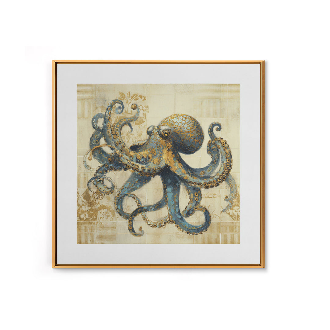 Octopus Conductor with Tiny Instruments Canvas Print, Whimsical Art, Dark Academia Decor, Living Room Decor, Fine Art, Wonder, WHI-1x1-18