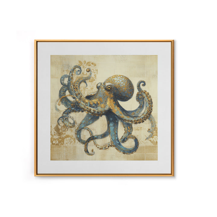 Octopus Conductor with Tiny Instruments Canvas Print, Whimsical Art, Dark Academia Decor, Living Room Decor, Fine Art, Wonder, WHI-1x1-18