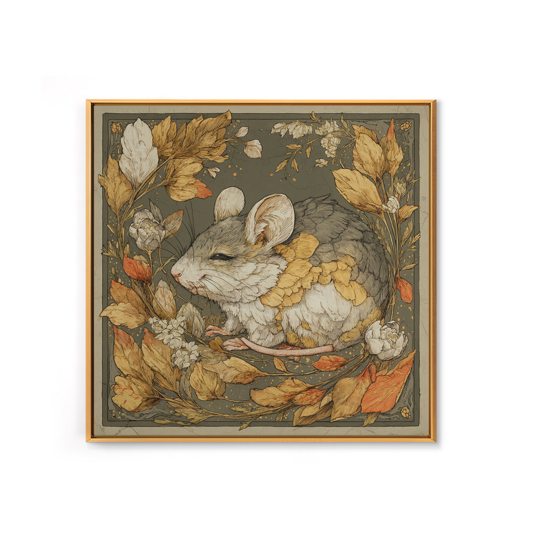 Mouse Ballerina in a Rose Garden Canvas Print, Whimsical Art, Abstract Wall Art, Living Room Decor, Watercolor Art, Wonder, WHI-1x1-35