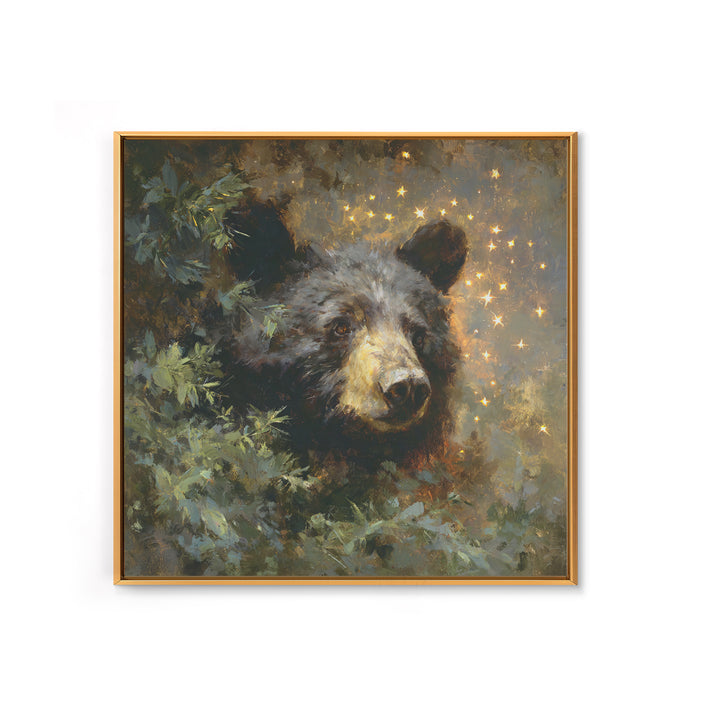 Bear Painting Stars Onto the Night Sky Canvas Print, Whimsical Art, Prints, Living Room Decor, Fine Art, Wonder, Printable Art, WHI-1x1-81