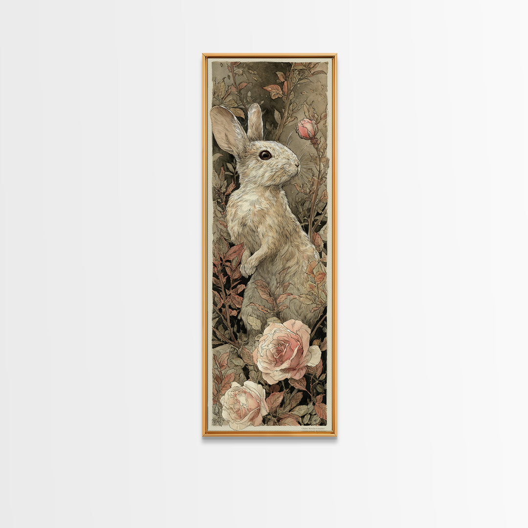 Mouse Ballerina in a Rose Garden Canvas Print, Whimsical Art, Digital Print, Living Room Decor, Watercolor Art, Wonder, WHI-1x3-23