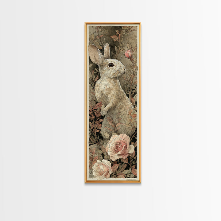 Mouse Ballerina in a Rose Garden Canvas Print, Whimsical Art, Digital Print, Living Room Decor, Watercolor Art, Wonder, WHI-1x3-23