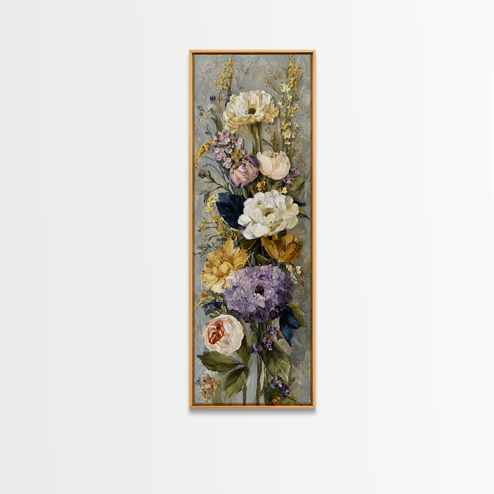 Magical Umbrella Raining Flowers Framed Canvas Print, Whimsical Art, Living Room Decor, Watercolor Art, Wonder, WHI-1x3-8