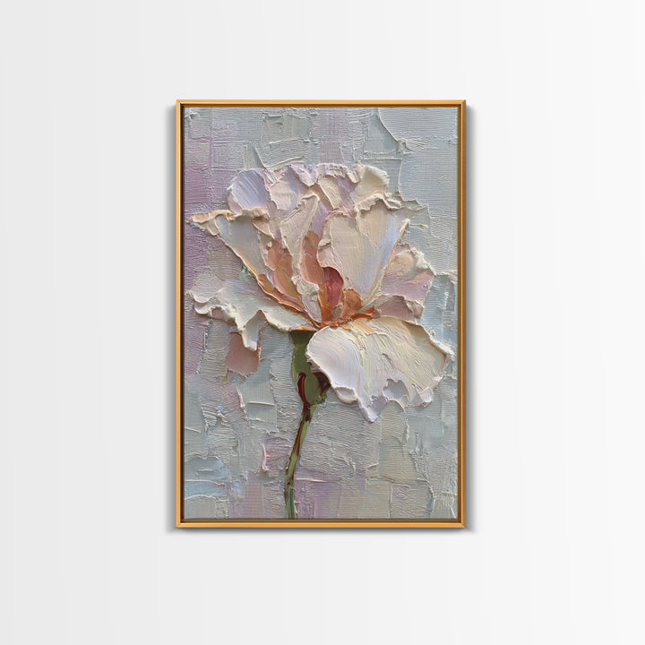 Robot Watering a Single Flower Framed Canvas Print, Whimsical Art, Whimsical, Living Room Decor, Watercolor Art, Wonder, WHI-2x3-53