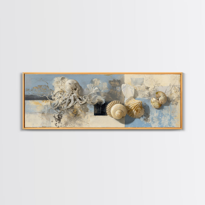 Octopus Conductor with Tiny Instruments Canvas Print, Whimsical Art, Art Nouveau, Living Room Decor, Abstract Art, Wonder, WHI-3x1-34