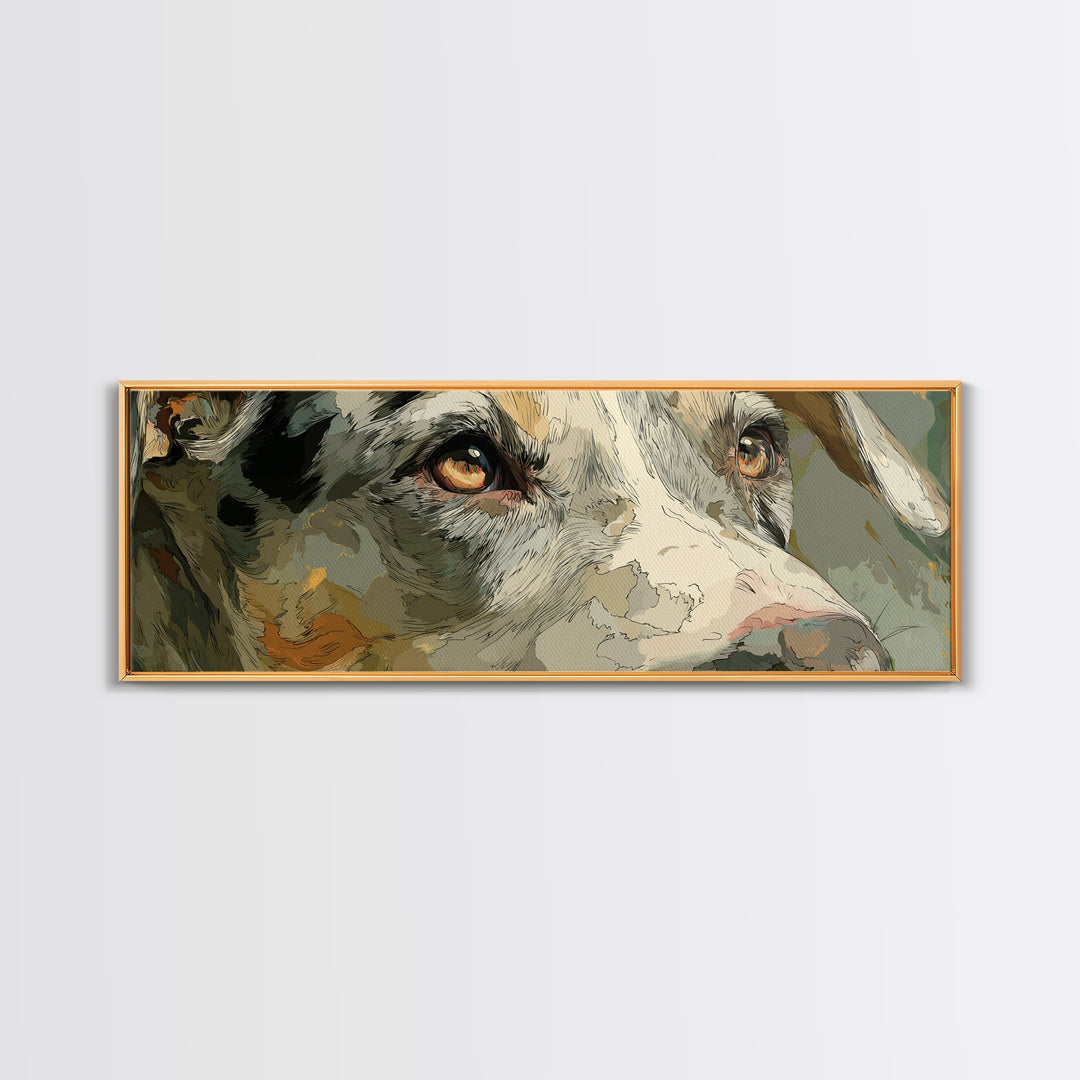 Dog in a Hot Air Balloon Canvas Print, Whimsical Art, Oil Painting, Living Room Decor, Fine Art, Wonder, Dark Academia Decor, WHI-3x1-78
