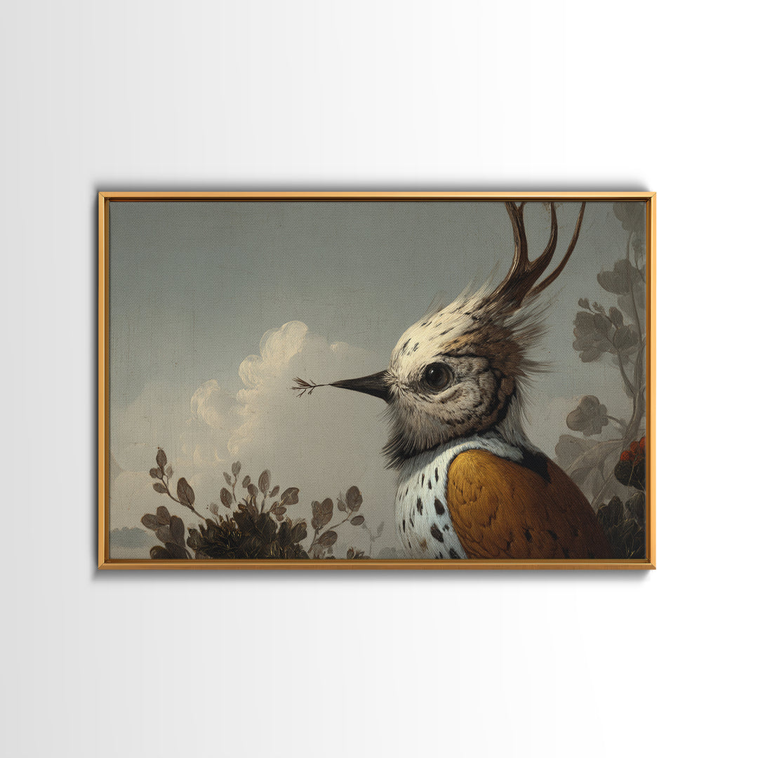 Bird Delivering a Tiny Love Letter Canvas Print, Whimsical Art, Digital Art, Living Room Decor, Fine Art, Wonder, Nursery, WHI-3x2-75