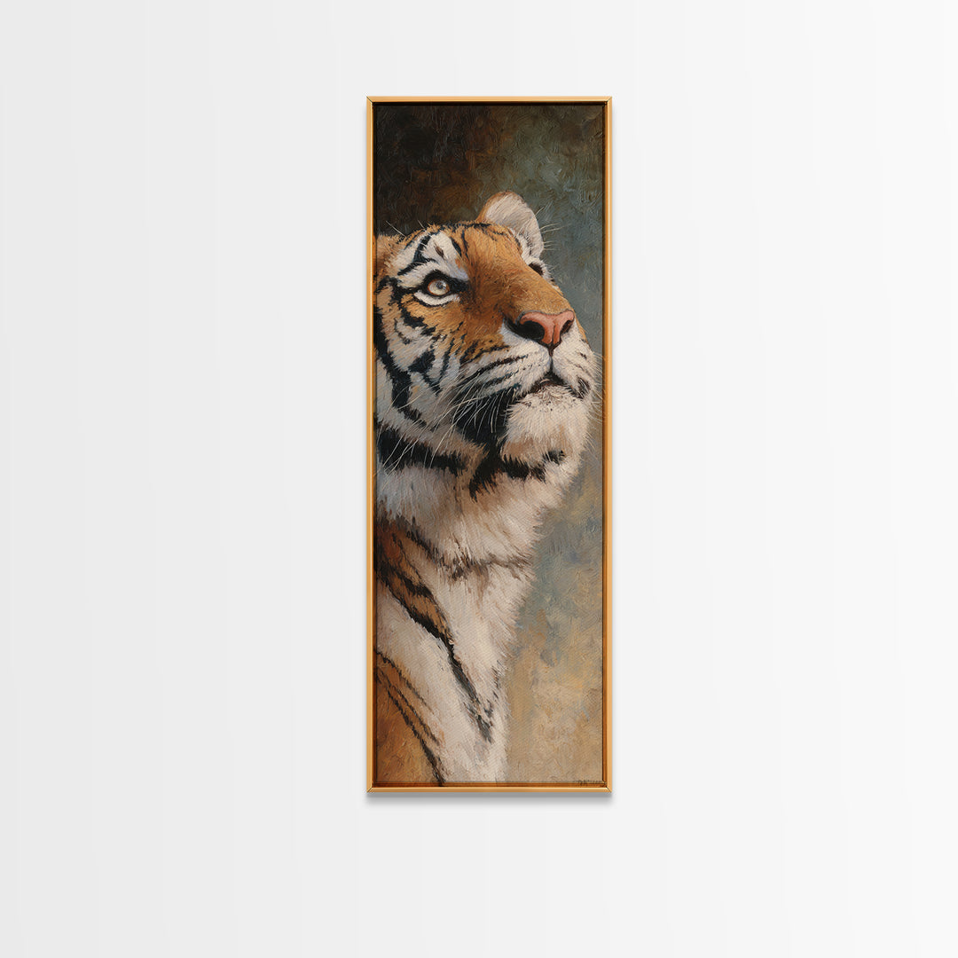 Tiger Portrait with Jungle Shadows Canvas Print, Wildlife Art, Bedroom Wall Art, Living Room Decor, Wild, Gallery Decor, WIL-1x3-41