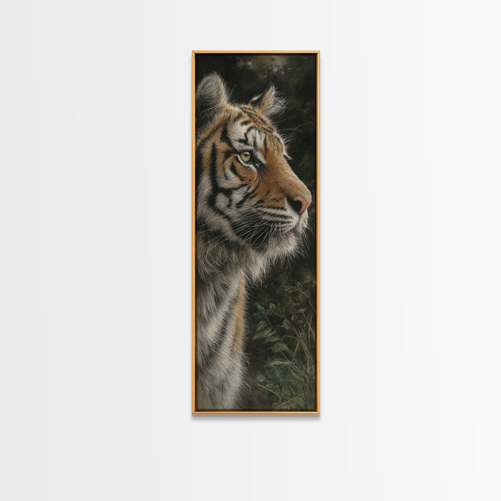 Tiger Portrait with Jungle Shadows Canvas Print, Wildlife Art, Landscape Art, Living Room Decor, Fine Art, Wild, Modern Decor, WIL-1x3-89