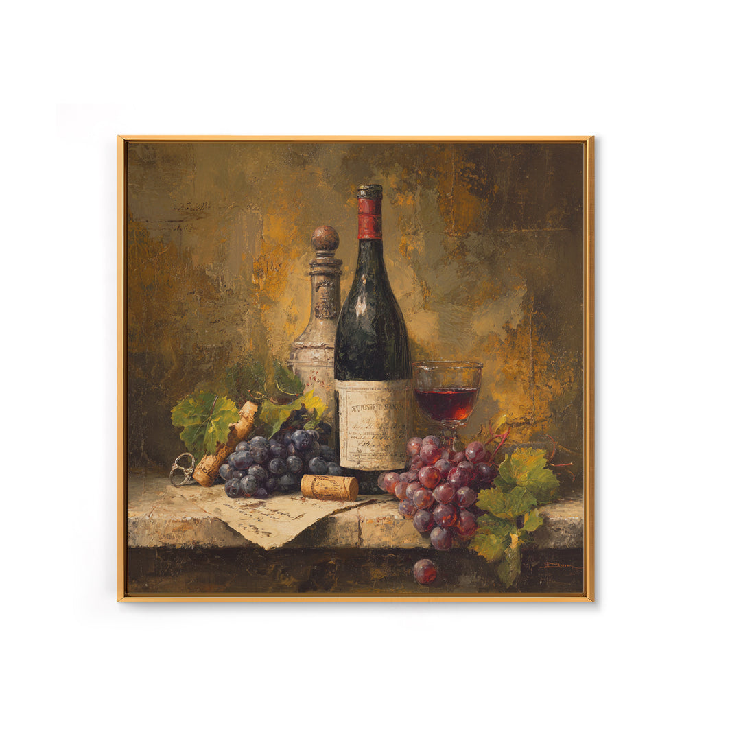 Old Cellar Key and Wine Label Shapes Framed Canvas Print, Winery Art, Wall Decor, Winery Decor, Fine Art, Vineyard, Kitchen Art, WIN-1x1-12