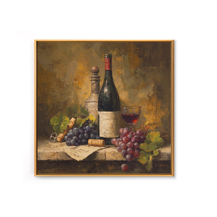 Old Cellar Key and Wine Label Shapes Framed Canvas Print, Winery Art, Wall Decor, Winery Decor, Fine Art, Vineyard, Kitchen Art, WIN-1x1-12