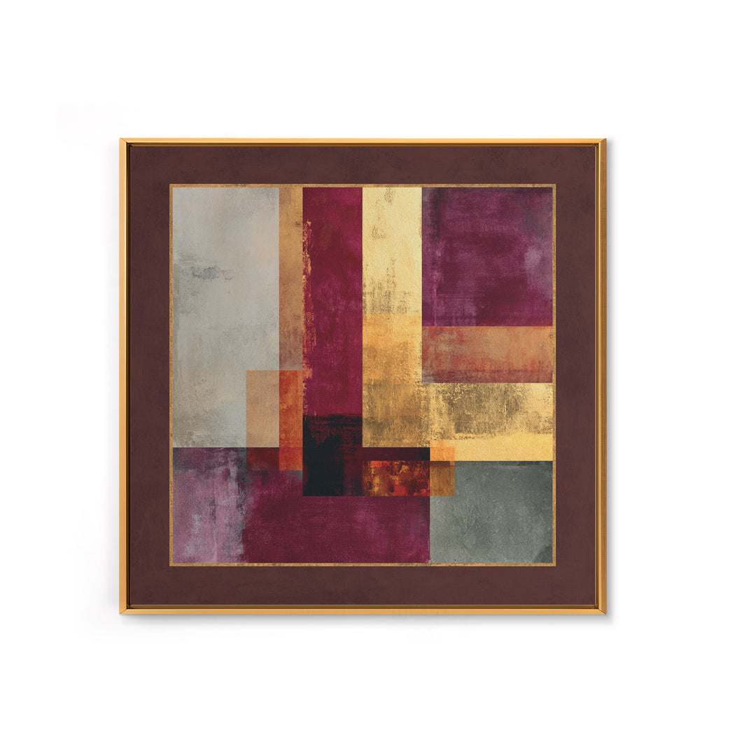 Burgundy Abstract with Gold Accents Canvas Print, Winery Art, Artwork, Winery Decor, Abstract Art, Vineyard, Bar Decor, WIN-1x1-23