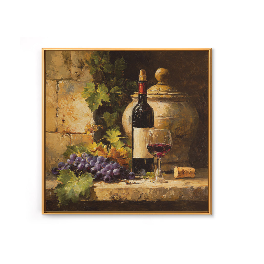 French Vineyard Hills Framed Canvas Print, Winery Art, Artwork, Winery Decor, Fine Art, Vineyard, Bar Decor, Gallery Wall Art, WIN-1x1-56