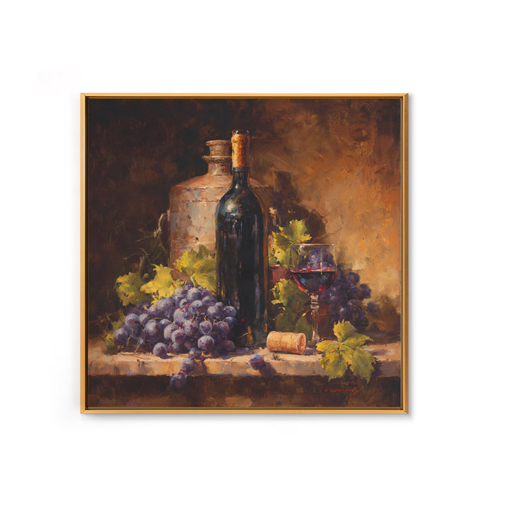 Tuscan Vineyard at Golden Hour Canvas Print, Winery Art, Statement Artwork, Winery Decor, Fine Art, Vineyard, Painting, WIN-1x1-75