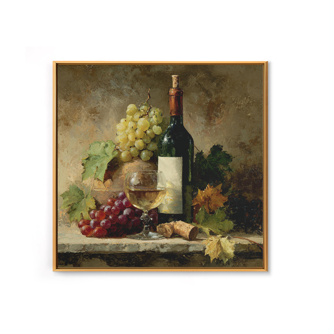Wine Tasting Flight Rendered as Elegant Still Canvas Print, Winery Art, Boho Decor, Winery Decor, Oil Painting, Vineyard, WIN-1x1-82