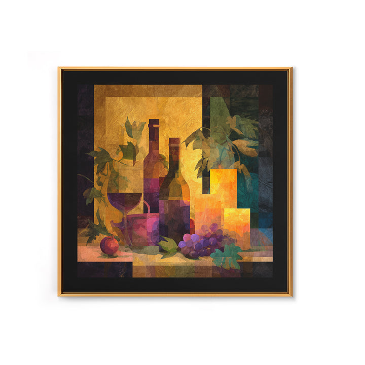 Burgundy Abstract with Gold Accents Canvas Print, Winery Art, Fine Art Print, Winery Decor, Abstract Art, Vineyard, Wall Decor, WIN-1x1-95