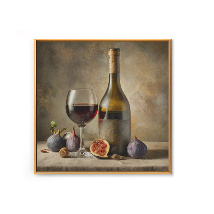 Wine Bottle and Glass Still Life Canvas Print, Winery Art, Textured Painting, Winery Decor, Fine Art, Vineyard, Oil Painting, WIN-1x1-98