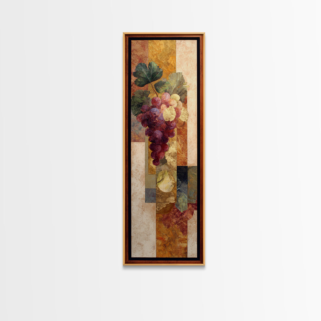 Burgundy Abstract with Gold Accents Canvas Print, Winery Art, Living Room Decor, Winery Decor, Vineyard, Travel Poster, WIN-1x3-11