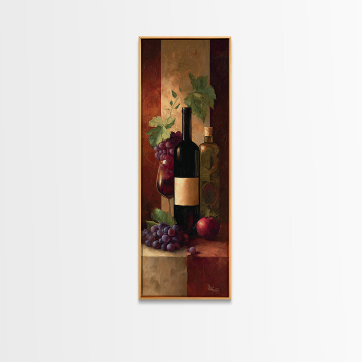 Red Wine Swirl Abstract Framed Canvas Print, Winery Art, Kitchen Wall Art, Winery Decor, Fine Art, Vineyard, Matisse Print, WIN-1x3-19