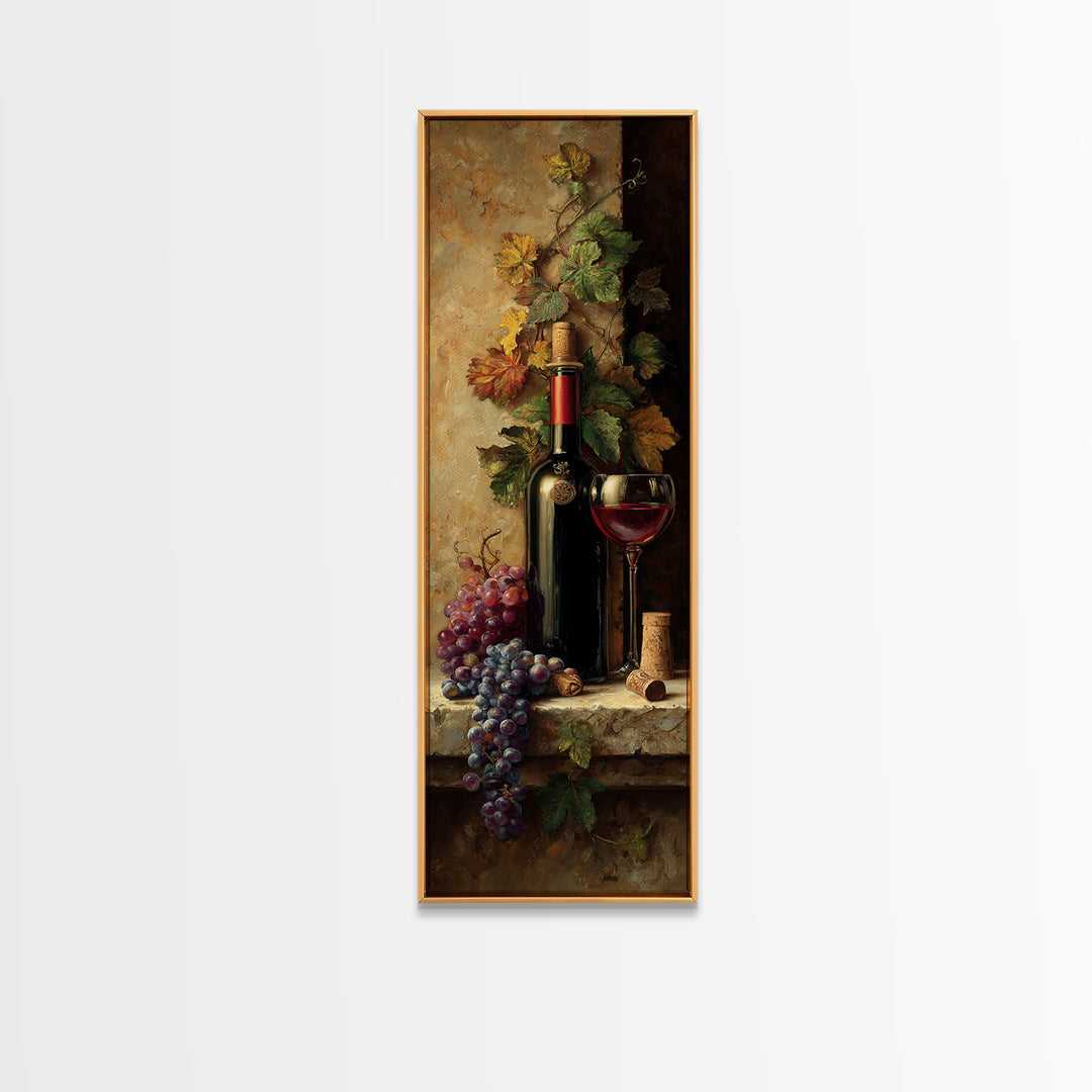 Wine Tasting Flight Rendered as Elegant Still Canvas Print, Winery Art, Bar Art, Winery Decor, Fine Art, Vineyard, WIN-1x3-22
