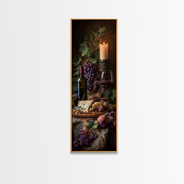 Charcuterie Board with Grapes and Cheese Canvas Print, Winery Art, Modern Decor, Winery Decor, Fine Art, Vineyard, Wall Decor, WIN-1x3-49