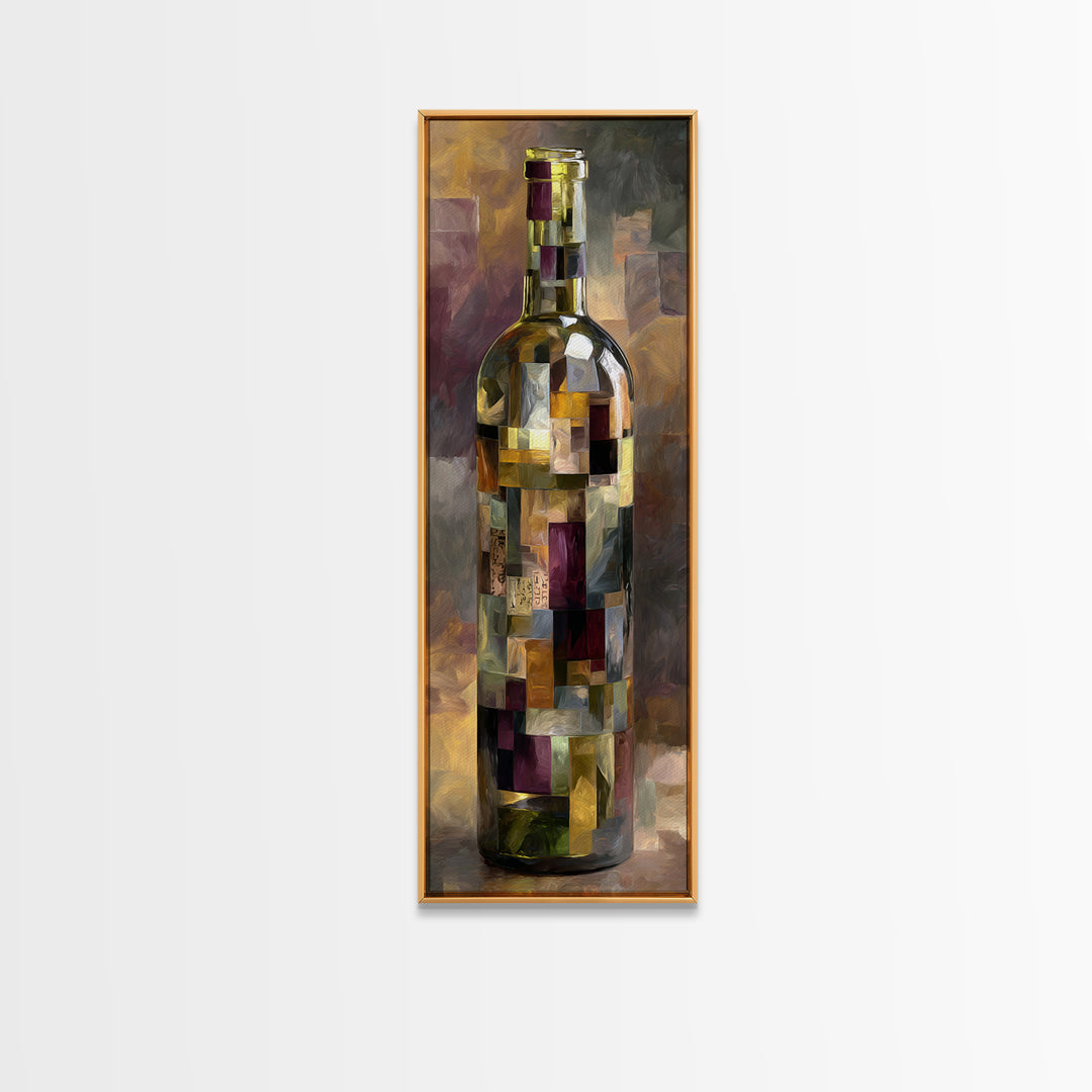 Corks Arranged as Geometric Pattern Framed Canvas Print, Winery Art, Travel Poster, Winery Decor, Abstract Art, Vineyard, WIN-1x3-54