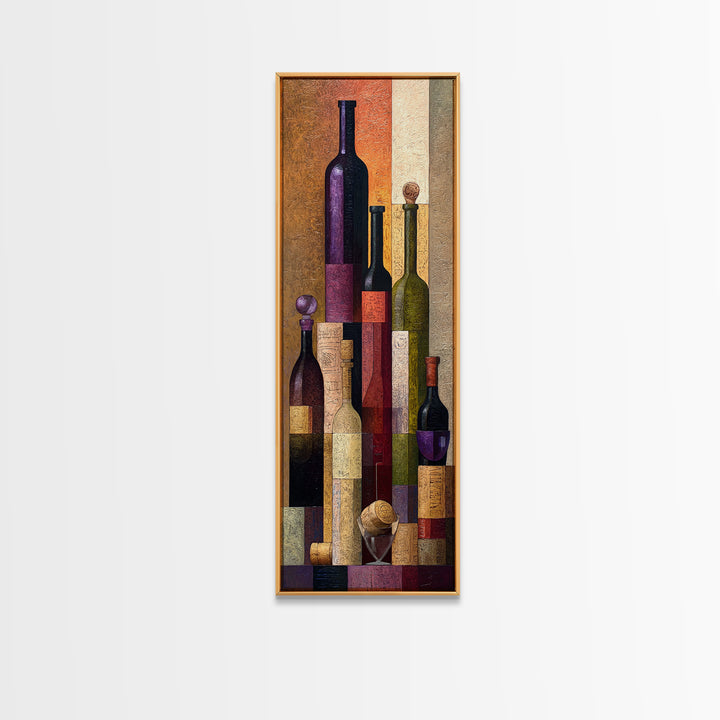 Corks Arranged as Geometric Pattern Canvas Print, Winery Art, Bar Decor, Winery Decor, Abstract Art, Vineyard, Boho Decor, WIN-1x3-6