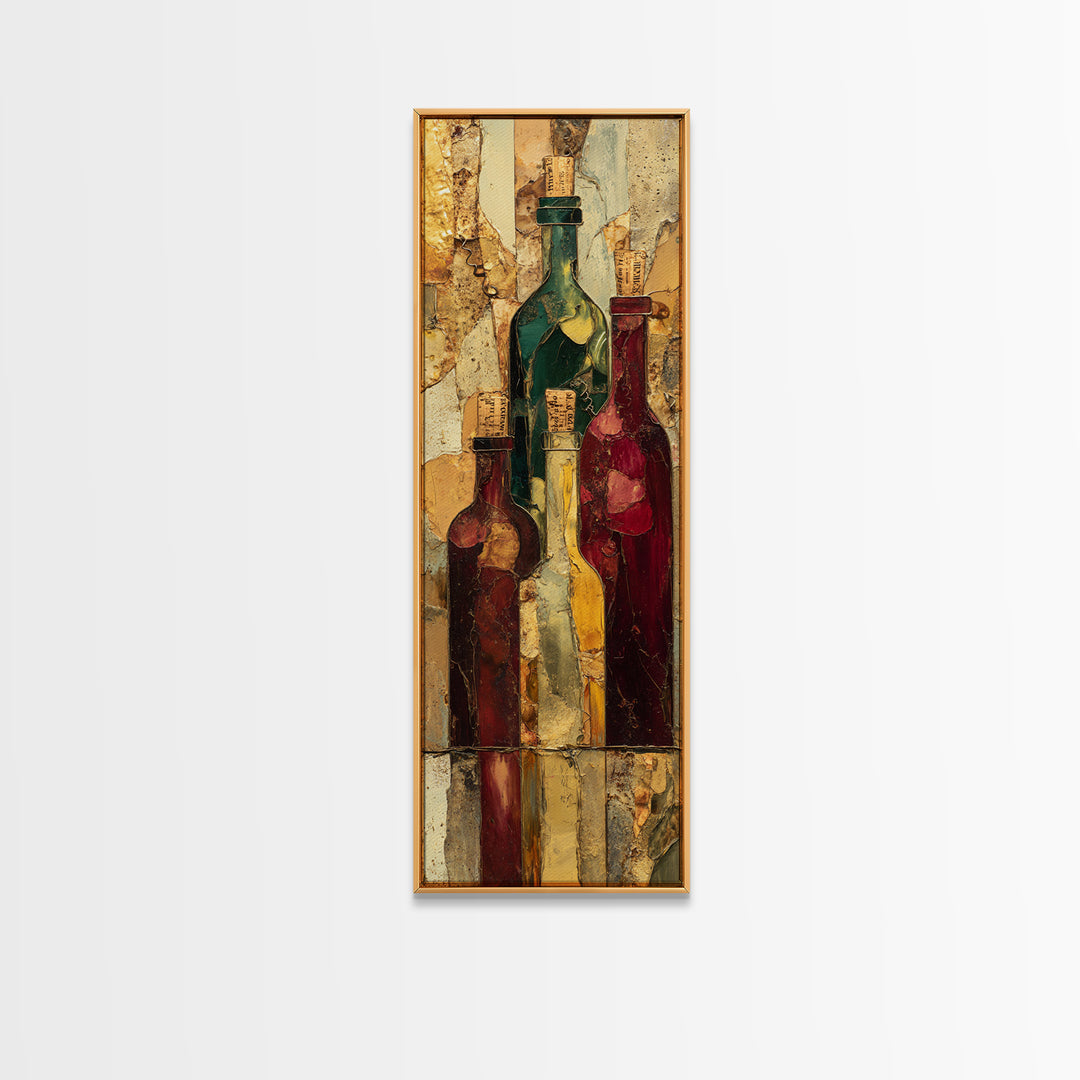 Corkscrew and Corks on Rustic Wood Framed Canvas Print, Winery Art, Wall Art Print, Winery Decor, Fine Art, Vineyard, WIN-1x3-64