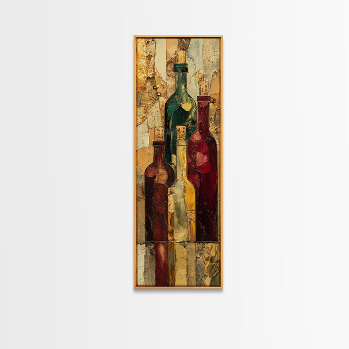Corkscrew and Corks on Rustic Wood Framed Canvas Print, Winery Art, Wall Art Print, Winery Decor, Fine Art, Vineyard, WIN-1x3-64