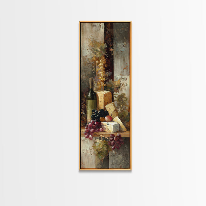 Charcuterie Board with Grapes and Cheese Canvas Print, Winery Art, Kitchen Wall Art, Winery Decor, Fine Art, Vineyard, WIN-1x3-73