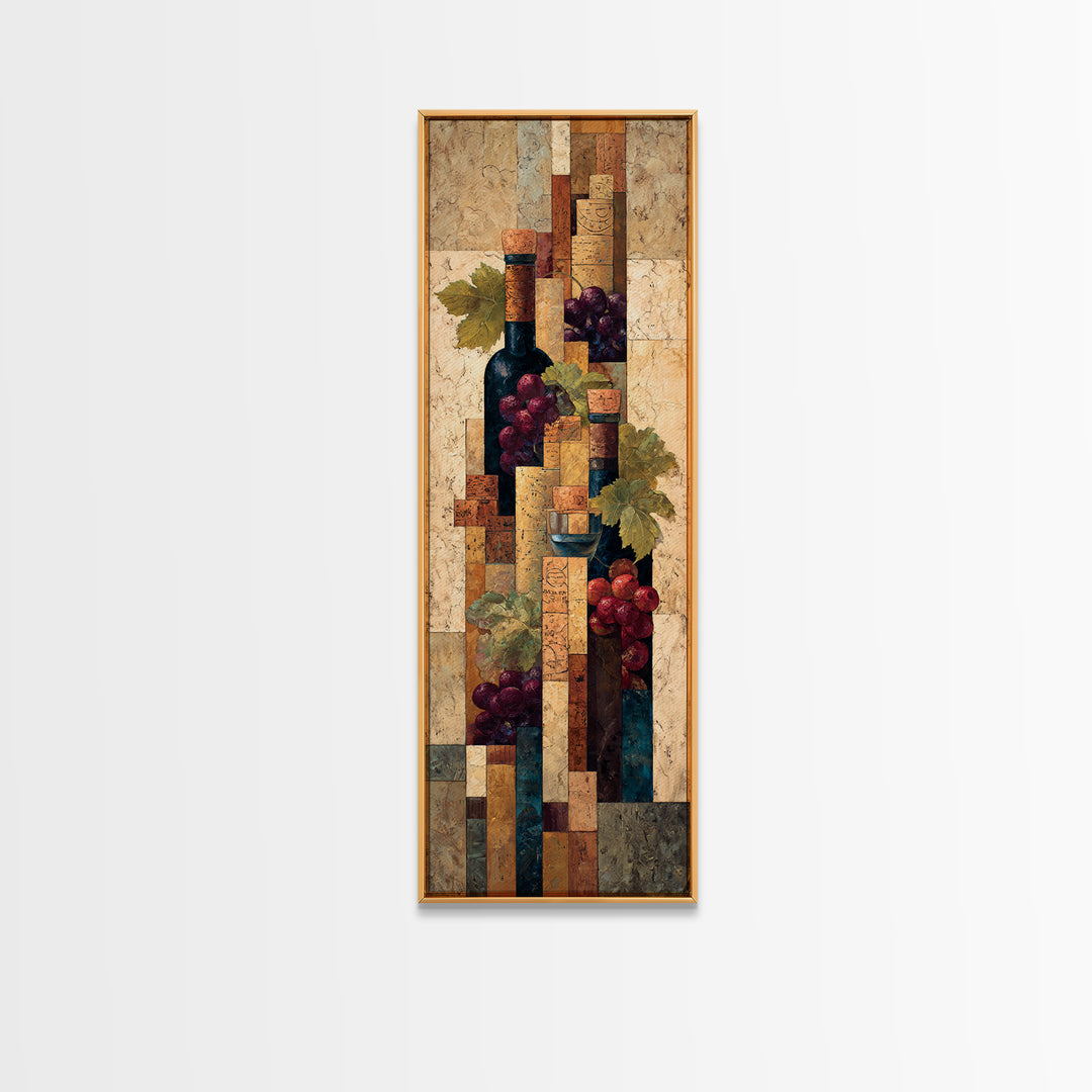 Corks Arranged as Geometric Pattern Canvas Print, Winery Art, Statement Artwork, Winery Decor, Abstract Art, Vineyard, WIN-1x3-78
