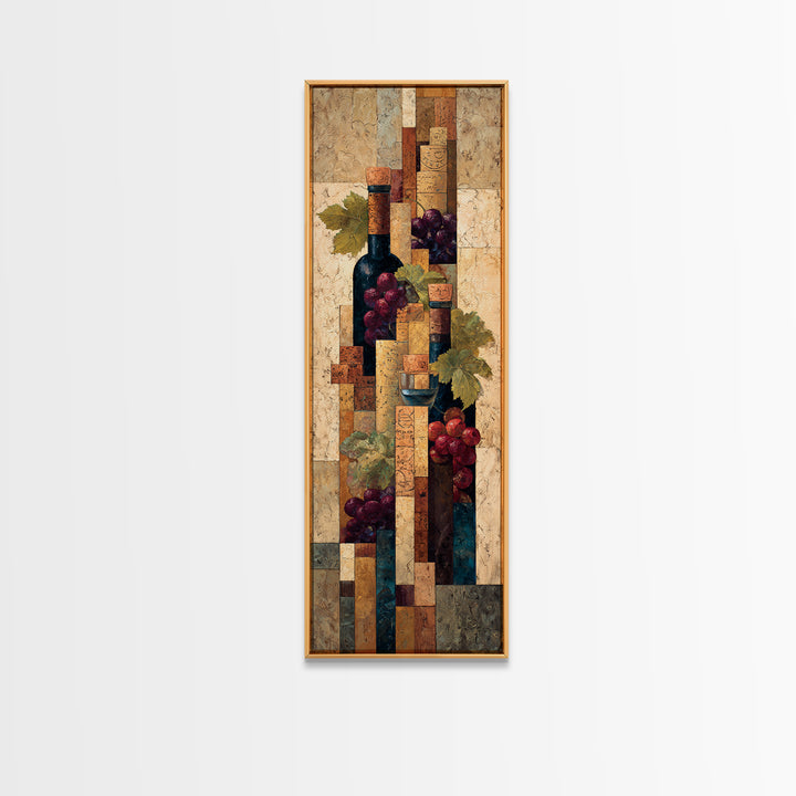 Corks Arranged as Geometric Pattern Canvas Print, Winery Art, Statement Artwork, Winery Decor, Abstract Art, Vineyard, WIN-1x3-78