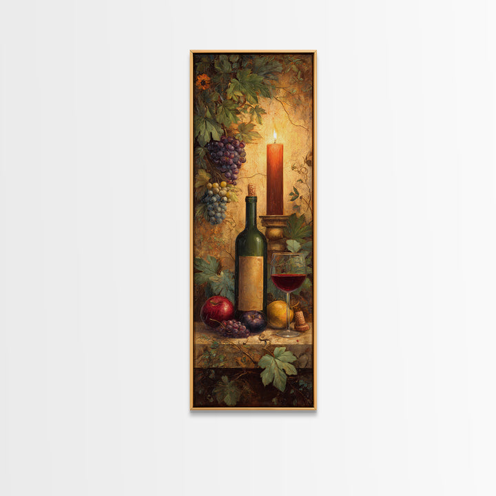 Italian Villa Vineyard Landscape Framed Canvas Print, Winery Art, Contemporary Art, Winery Decor, Fine Art, Vineyard, WIN-1x3-8