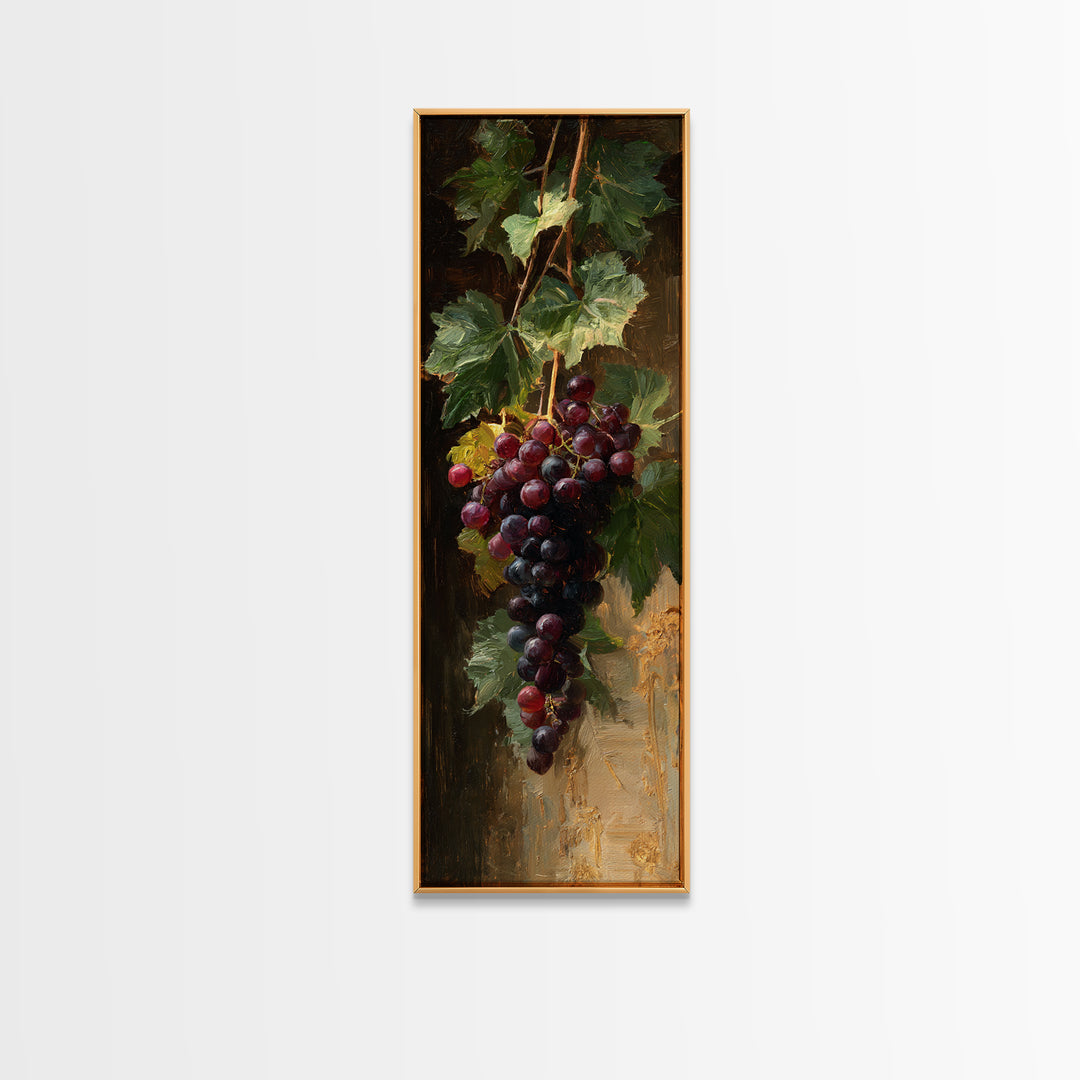 Single Grape Cluster Botanical Study Canvas Print, Winery Art, Retro Wall Art, Winery Decor, Fine Art, Vineyard, Modern Decor, WIN-1x3-81