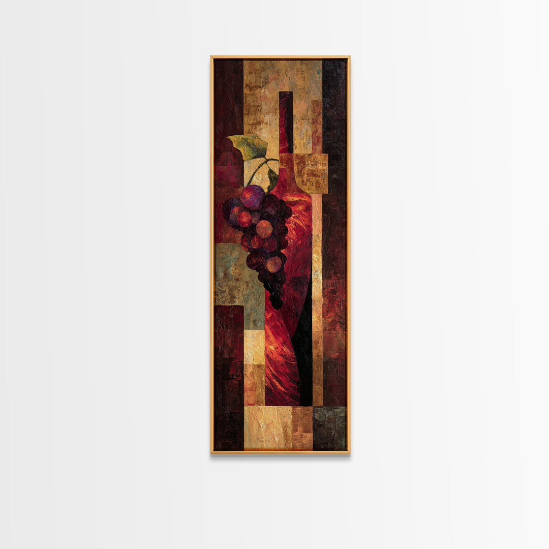 Red Wine Swirl Abstract Framed Canvas Print, Winery Art, Boho Decor, Winery Decor, Fine Art, Vineyard, Art Print, WIN-1x3-91